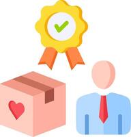 A man with a red heart and a box with a seal vector