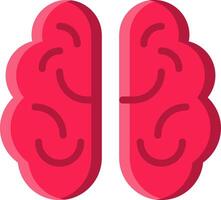 Two red human brains on a white background vector