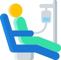 A person sitting in a chair with a drip vector