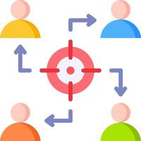 A group of people are connected to a target vector