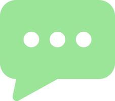 A green speech bubble with three dots vector