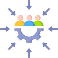 A group of people are in a circle with arrows pointing to them vector