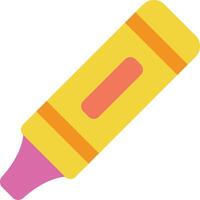 A yellow crayon with a pink tip vector