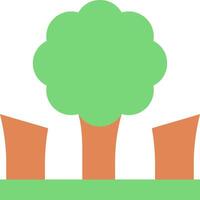 A tree with two people standing in front of it vector