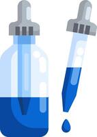 A bottle with liquid and a syringe vector