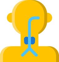 A person with a blue tube in his mouth vector