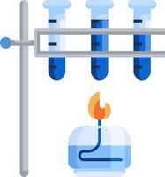A laboratory with test tubes and a flame vector