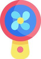 A blue and pink flower in a round mirror vector