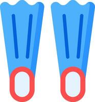 Two blue swimming fins on a white background vector