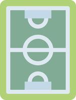 A soccer field icon with a green background vector