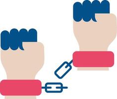 Two hands with handcuffs and a chain vector