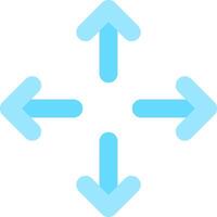 A blue arrow pointing to the left and right vector