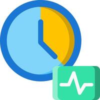 A clock and a heartbeat icon vector
