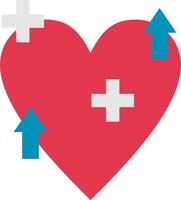 A heart with arrows pointing to it vector
