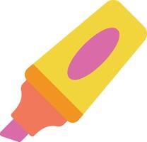 A yellow pen with a pink tip vector