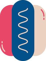 A hot dog with a spiral in it vector