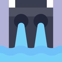 A water pump with two pipes coming out of it vector