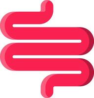 A red snake with a curved shape vector