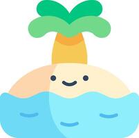 An island with a palm tree on top vector