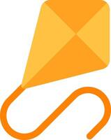 A kite with a yellow tail on a white background vector