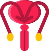 A red uterus with yellow and red balls vector