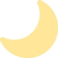 A yellow crescent with a white background vector