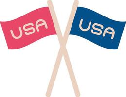 Two crossed flags with the word usa on them vector
