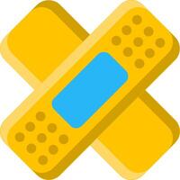A bandage with a blue bandage on it vector