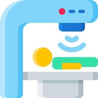 A blue and white machine with a yellow object vector