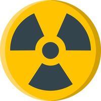 A radiation symbol in a yellow circle vector
