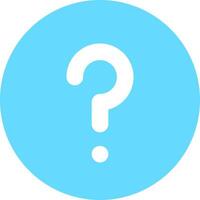 A question mark icon on a blue circle vector