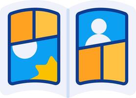 A book with two people inside it vector