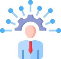 A man with a gear wheel on his head vector