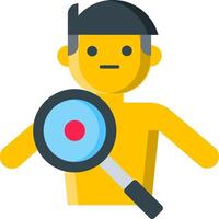 A yellow man holding a magnifying glass vector