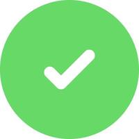 A green check mark in a circle vector