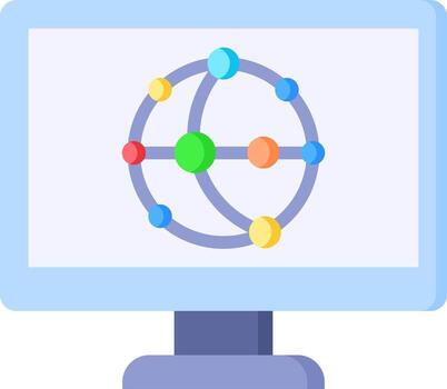 un computadora pantalla con un red icono en eso vector