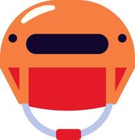 A helmet with a red face and a black nose vector