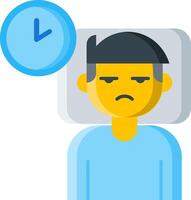 A man is sleeping with a clock on his head vector