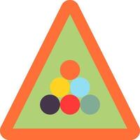 A triangle with a circle in the middle and three balls on the sides vector