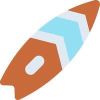 A surfboard with a blue and orange design vector