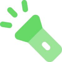 A green flashlight with a hand on it vector