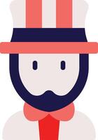 A man in a hat and tie with a red tie vector