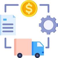 A truck and a document with a dollar sign vector