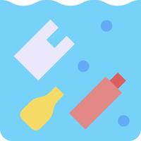 An icon of a plastic bottle, a plastic bag, and a bottle vector