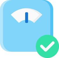 A weight scale with a tick and a green check vector