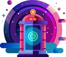 An illustration of a futuristic vending machine vector
