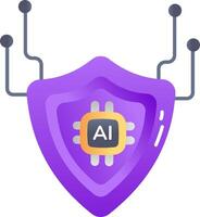 Ai security shield with ai logo vector
