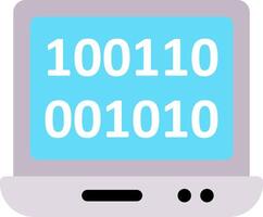 A laptop computer with the number 100010101010101010101010101 vector
