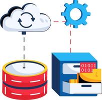 A cloud, a file and a computer vector