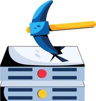 A hammer is hitting a server vector
